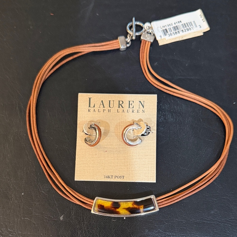 Lauren Ralph Lauren Tortoise and Silver Earrings